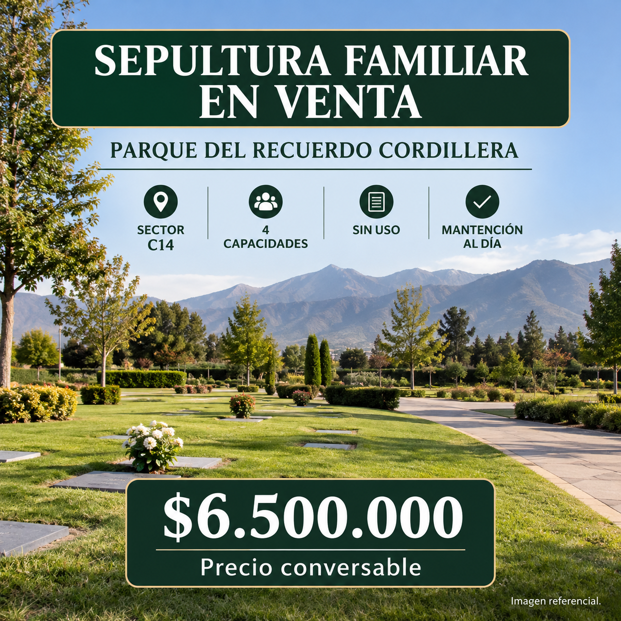 Sepultura Parque del Recuerdo Cordillera – Sector C14 – 4 Capacidades — foto 1